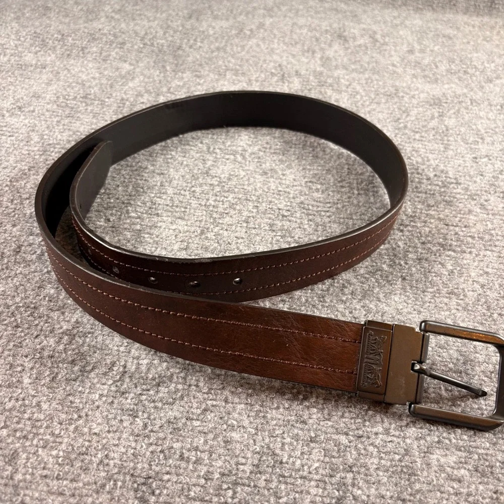 Levi's‎ Leather Belt Mens L 38-40 Brown Minimalist Clean Front Workwear Western